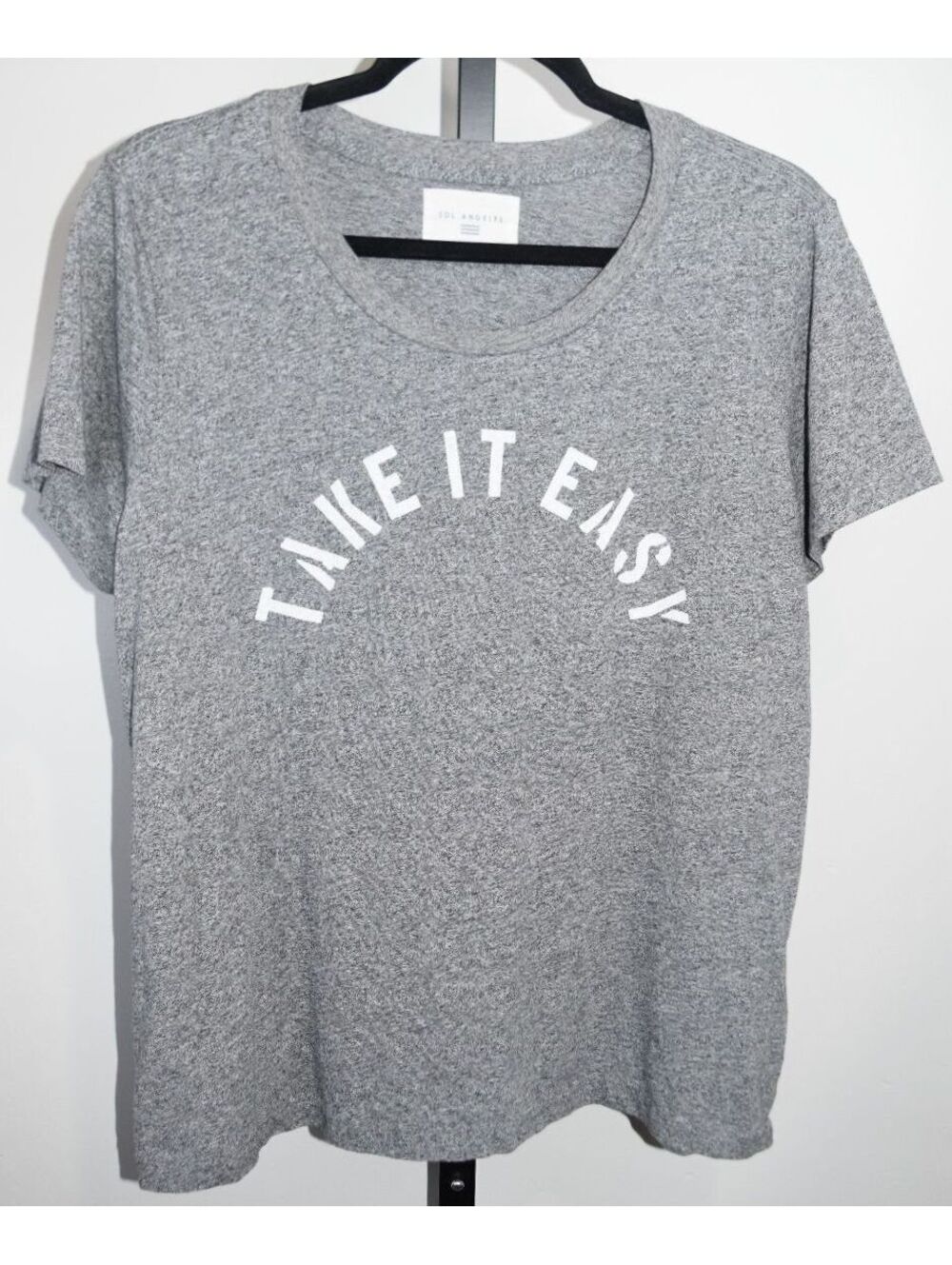 Sol Angeles Take It Easy Graphic Tee Heather Grey Short Sleeve Size Small